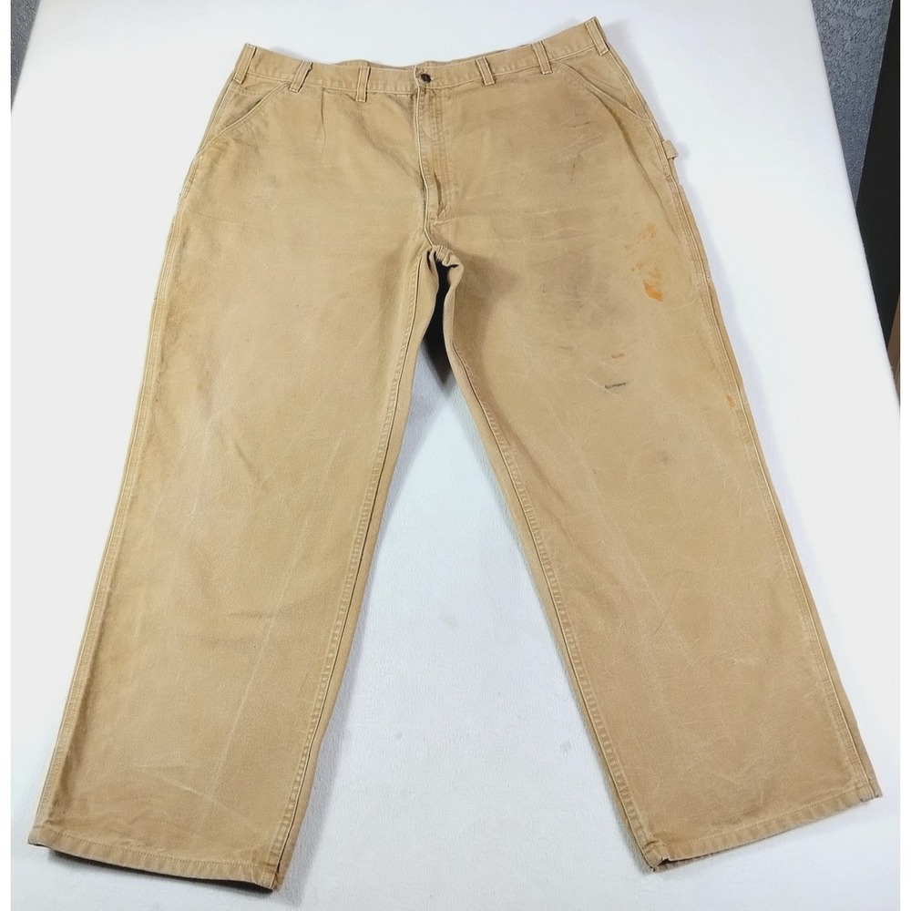 Carhartt Pants Mens 46 Brown Relaxed Fit Duck Dungaree Carpenter Workwear